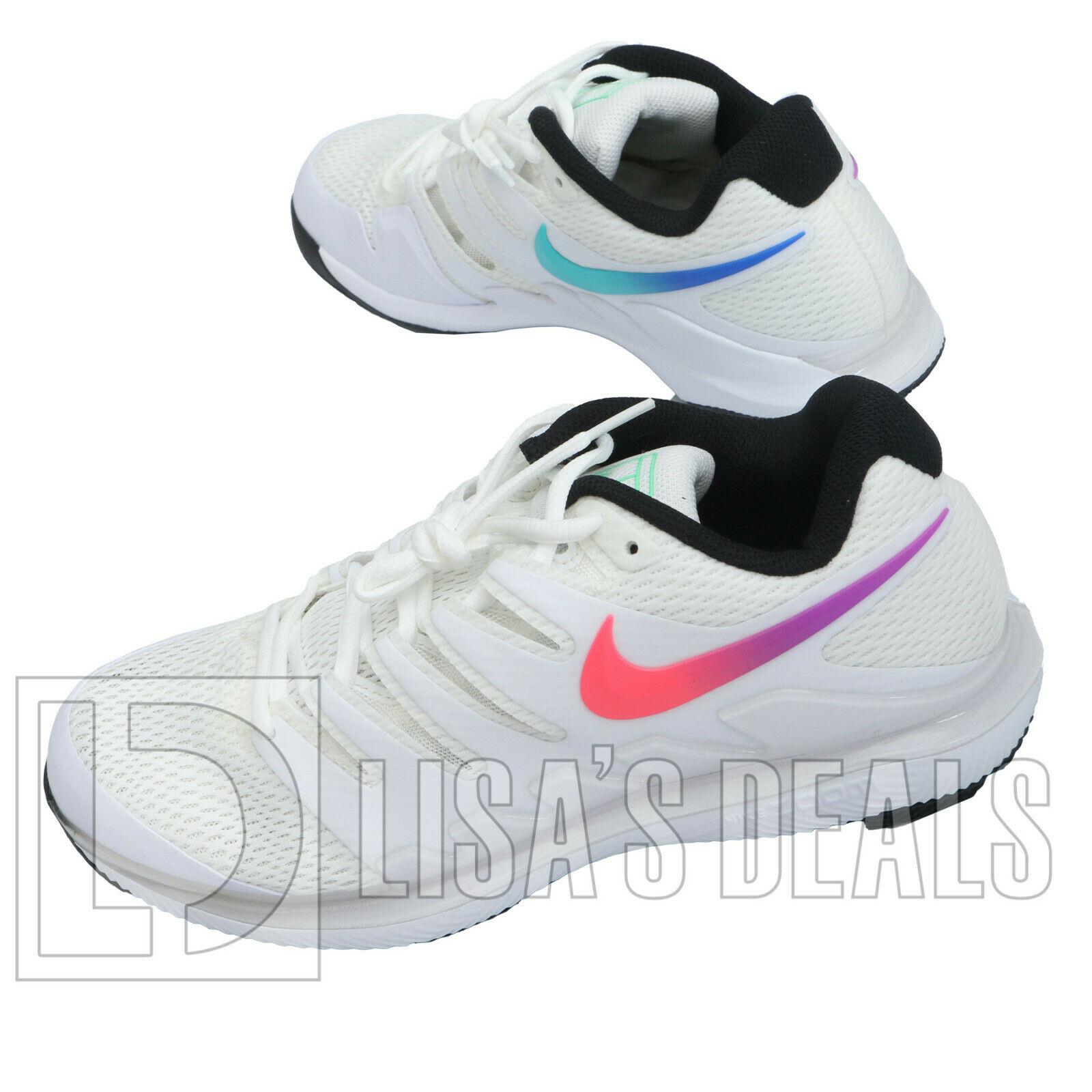 Womens Nike Air Zoom Vapor X HC Ombre Swoosh AA8027 112 Sneaker White 10.5 - Summit White / Black - Electro Green