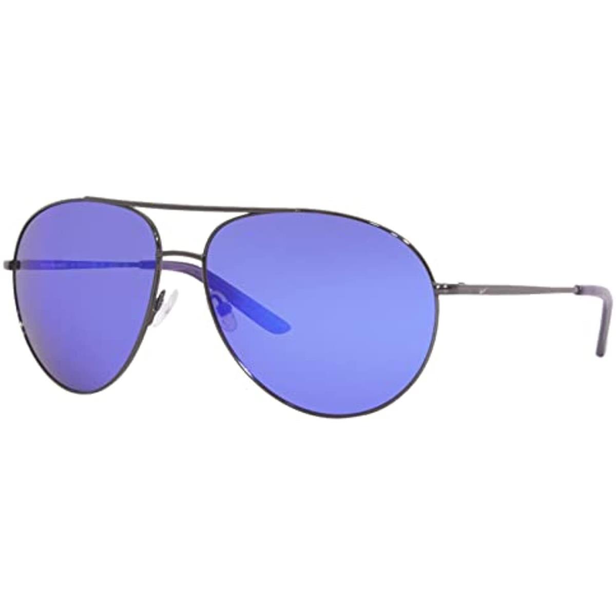 Nike Chance EV1218 055 Gunmetal Aviator Sunglasses with Blue Mirror Lenses