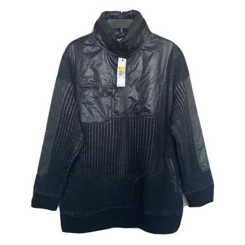 Nike Womens City Edition CV0303-010 Quarter Zip Activewear Black Jacket Size S