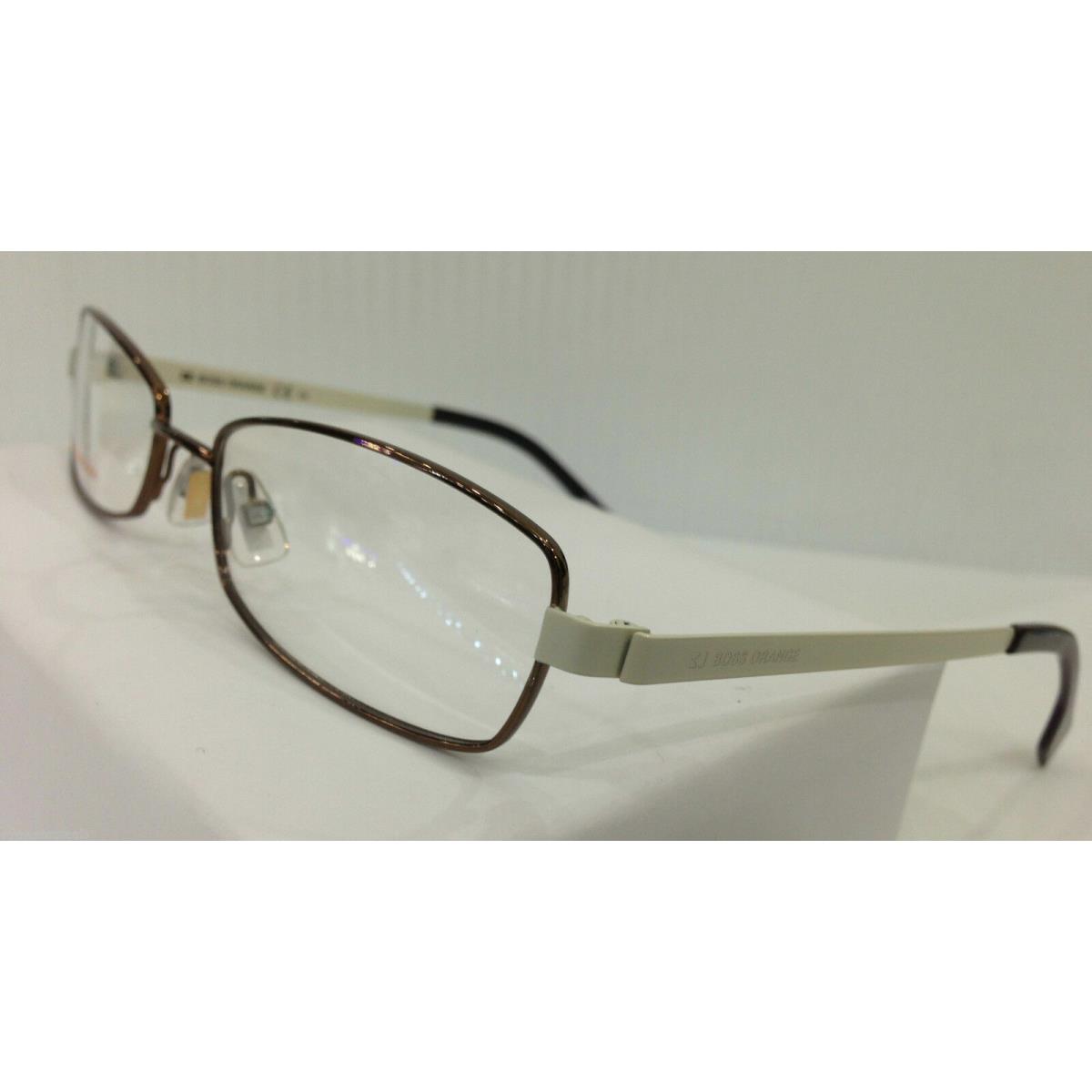 Hugo Boss Orange BO 0022 AA41 Brown with White Metal Eyeglasses Frame 53-17-135