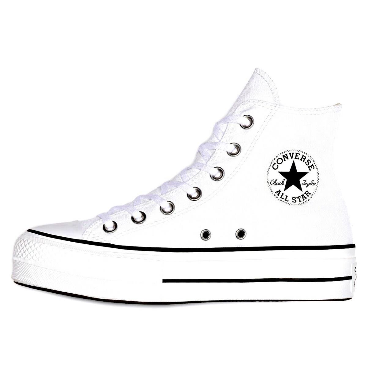 Converse Convers Women`s Chuck Taylor All Star Platform Canvas Upper Shoes Lightweight White