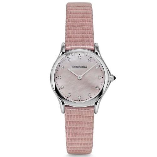 Emporio Armani ARS7504 Swiss Made Diamond Lizard Skin Strap Women Watch