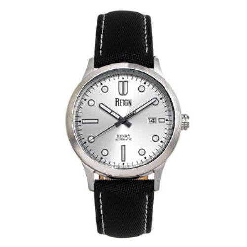 Reign Henry Automatic Canvas-overlaid Leather-band Watch W/date : REIRN6201