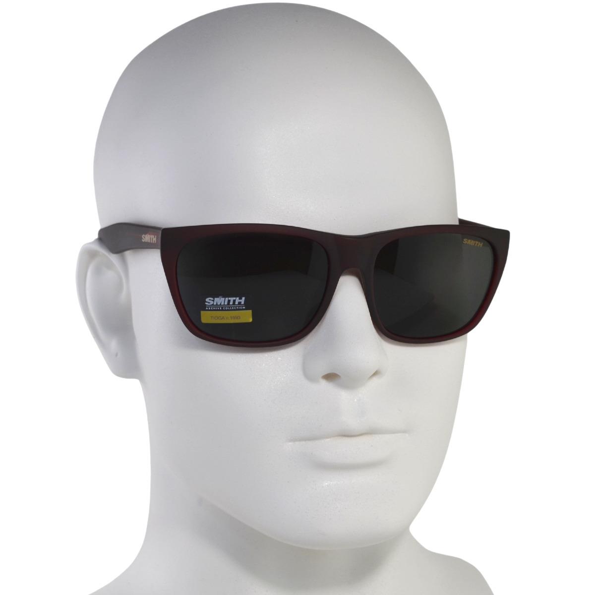 Smith Optics Sunglasses - TIOGA-0LPA/IR - Maroon/black Carbonic Lens 58mm - Frame: Red, Lens: Black