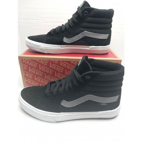 Vans Sk8 Hi Pro Bmx Black White Gray Skate Ride Shoes Men s Size 8