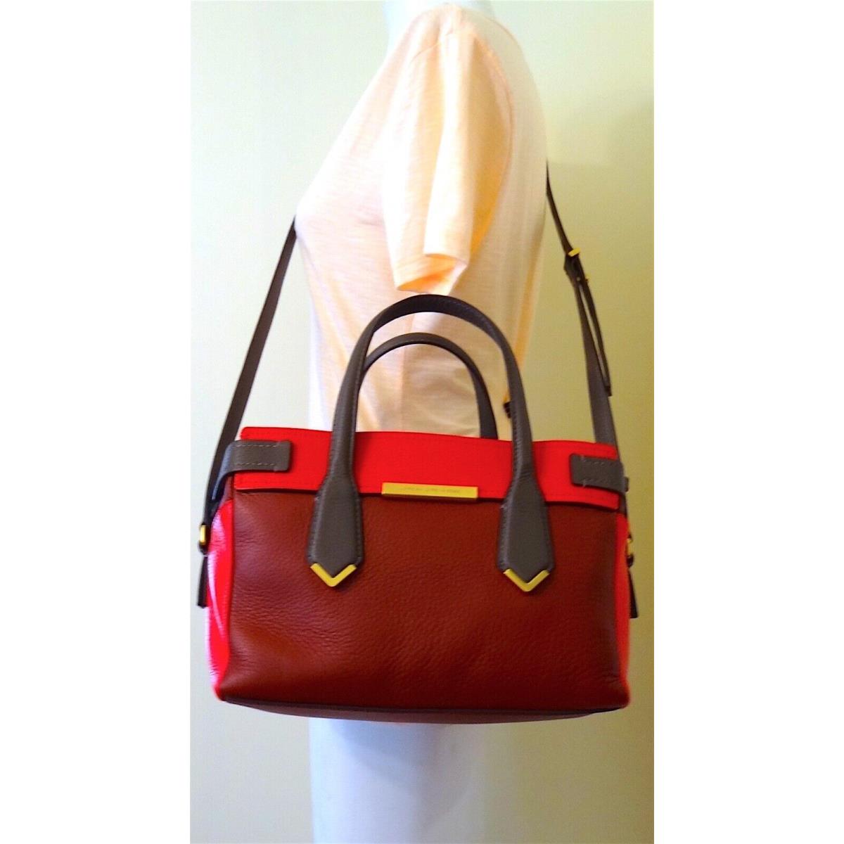 Marc Jacobs Hail to Queen Liz Red Multi Coloblock Leather Large Satchel Bag