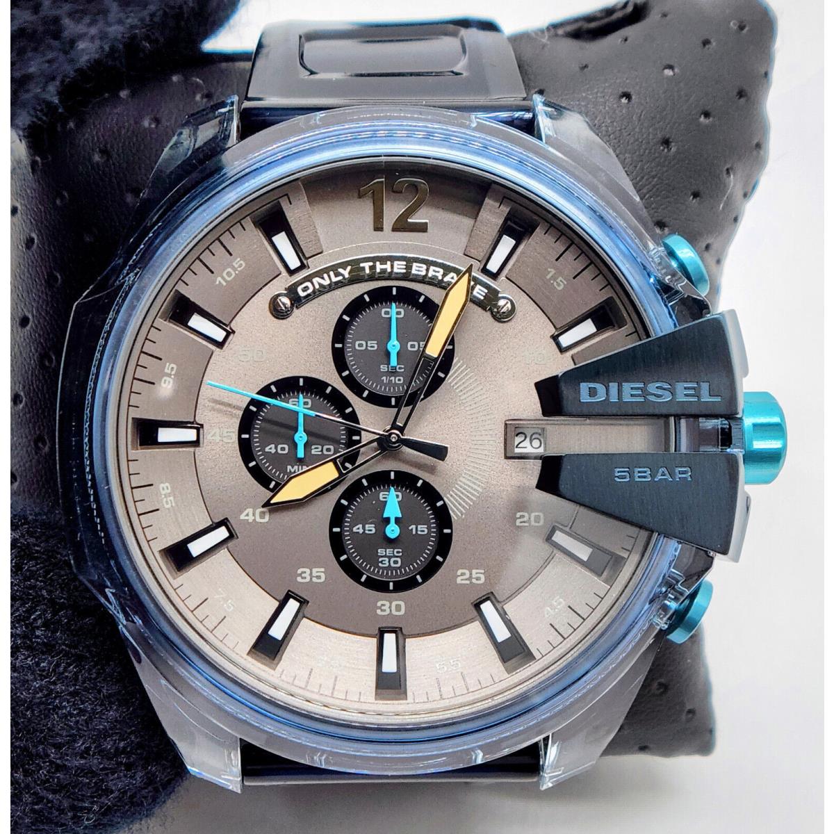 Diesel DZ4487 Mega Chief Stainless Steel Watch Silicone Strap Date
