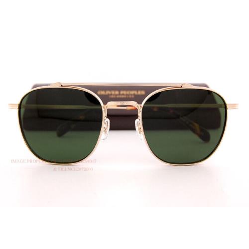 E Oliver Peoples Sunglasses Mandevilleov 1294ST 531171 Brushed Gold/green