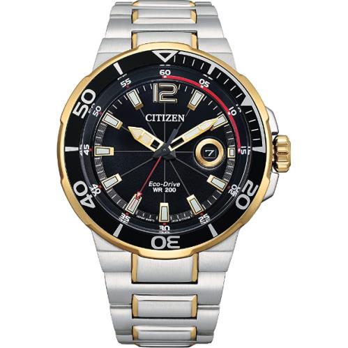 Citizen Men`s Eco-drive Sport Luxury AW1426-59E Two-tone Stainless Steel Watch