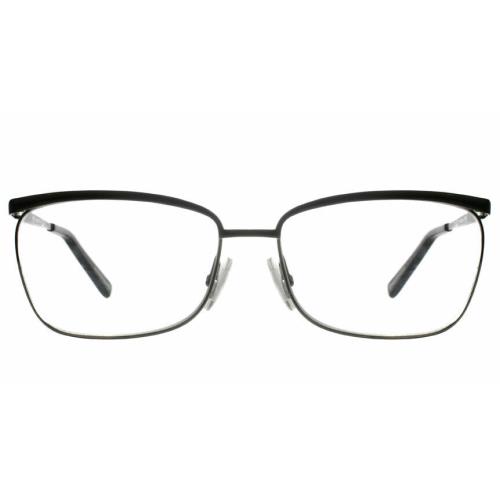 Hugo Boss 0420 H9B Shiny Black Silver Eyeglasses Frame 55-15-135 Italy RX