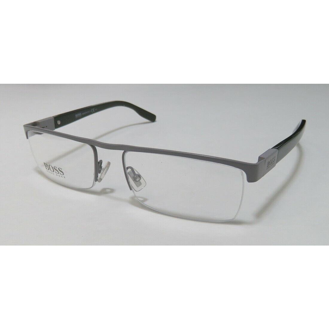 Hugo Boss 0456 SE8 Matte Silver Semi Rimless Eyeglasses Frame 56-17-140 Italy RX