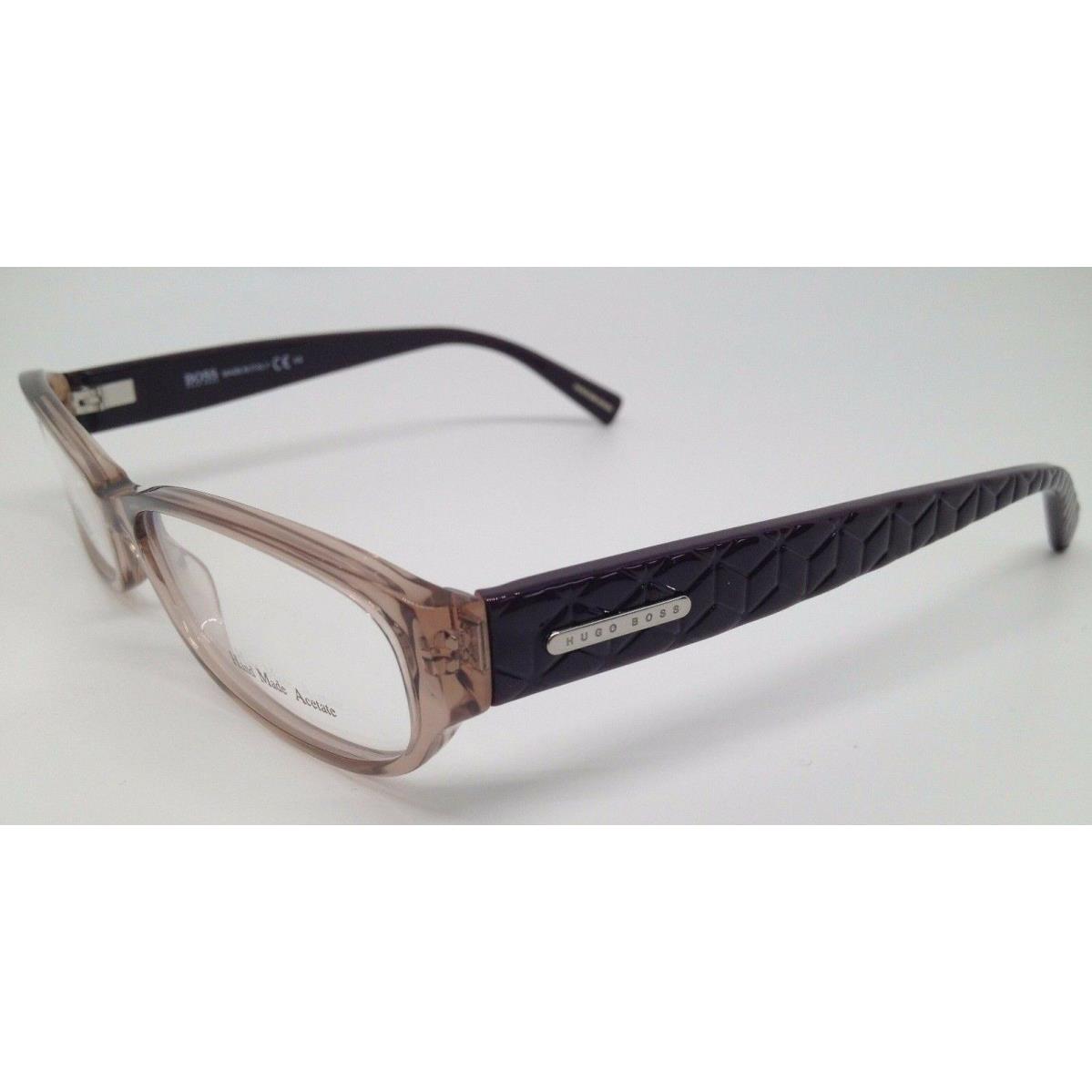 Hugo Boss 0419 Crystal Brown Xbi Plastic Eyeglasses Frame 53-16-135 Italy RX