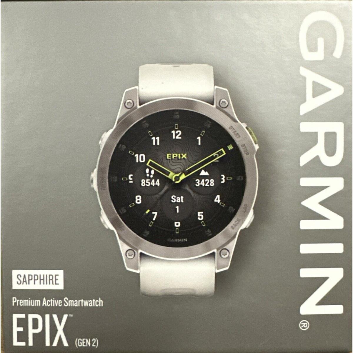 Garmin Epix Gen 2 Navigation Gps Watch Sapphire with White Titanium 010-02582-20 - White