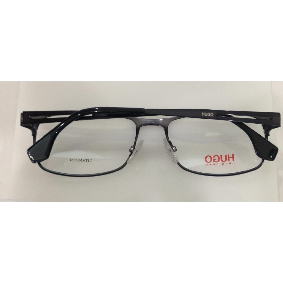 Hugo Boss Red 0081 Vpn Blue Metallic Gunmetal Titanium Eyeglasses 54-17-140 Flex