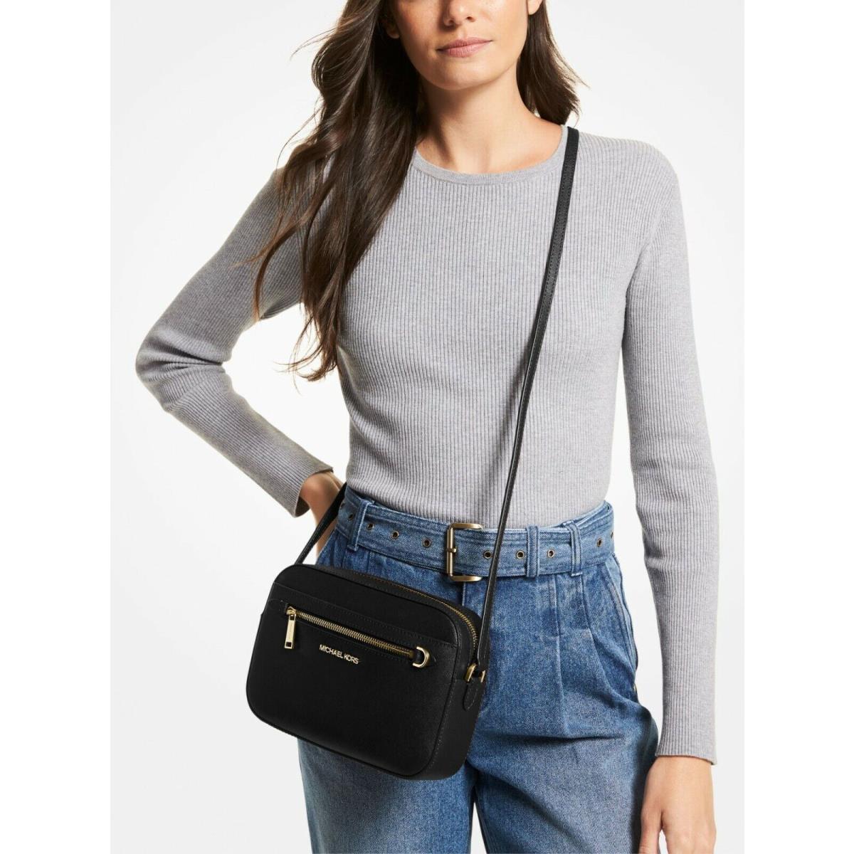 Michael Kors Women Leather Crossbody Bag Handbag Messenger Shoulder Purse  Black 194900274316