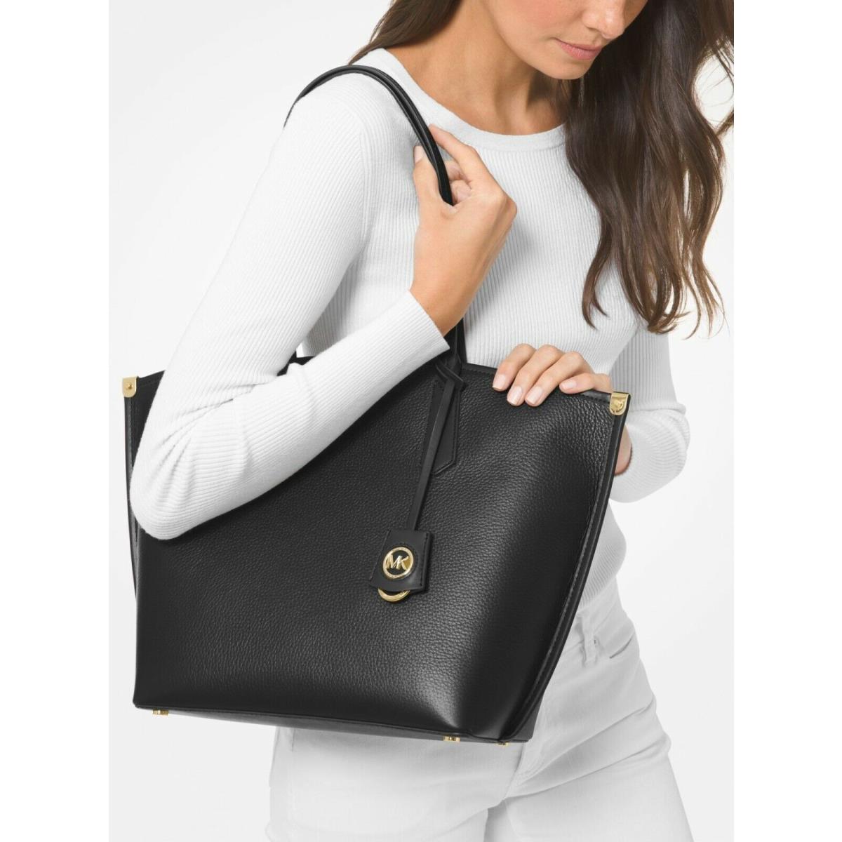 jane large pebbled leather tote bag