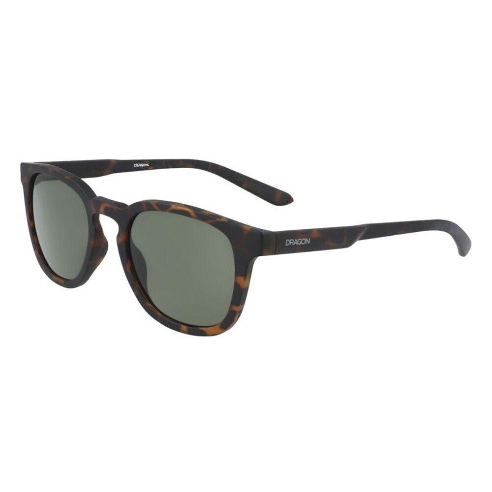 Dragon Eyewear Finch Sunglasses Matte Tortoise with Lumalens G15 Green Lens