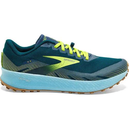 Men`s Brooks Catamount Blue Lime Green Running Shoes Shoes 8-13