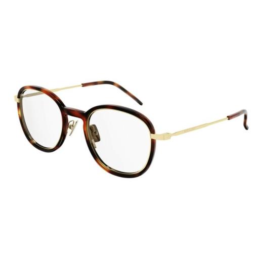 Saint Laurent SL 436 OPT-002 Havana Gold Plastic/metal Round Unisex Eyeglasses