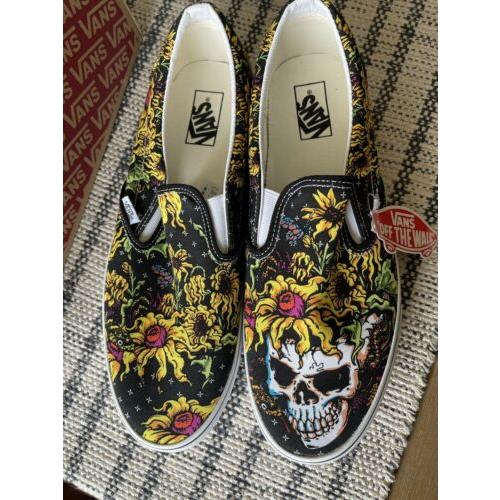 vans flowers black