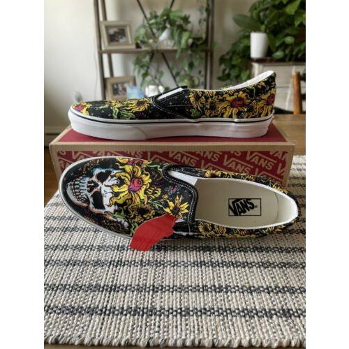 vans flowers black