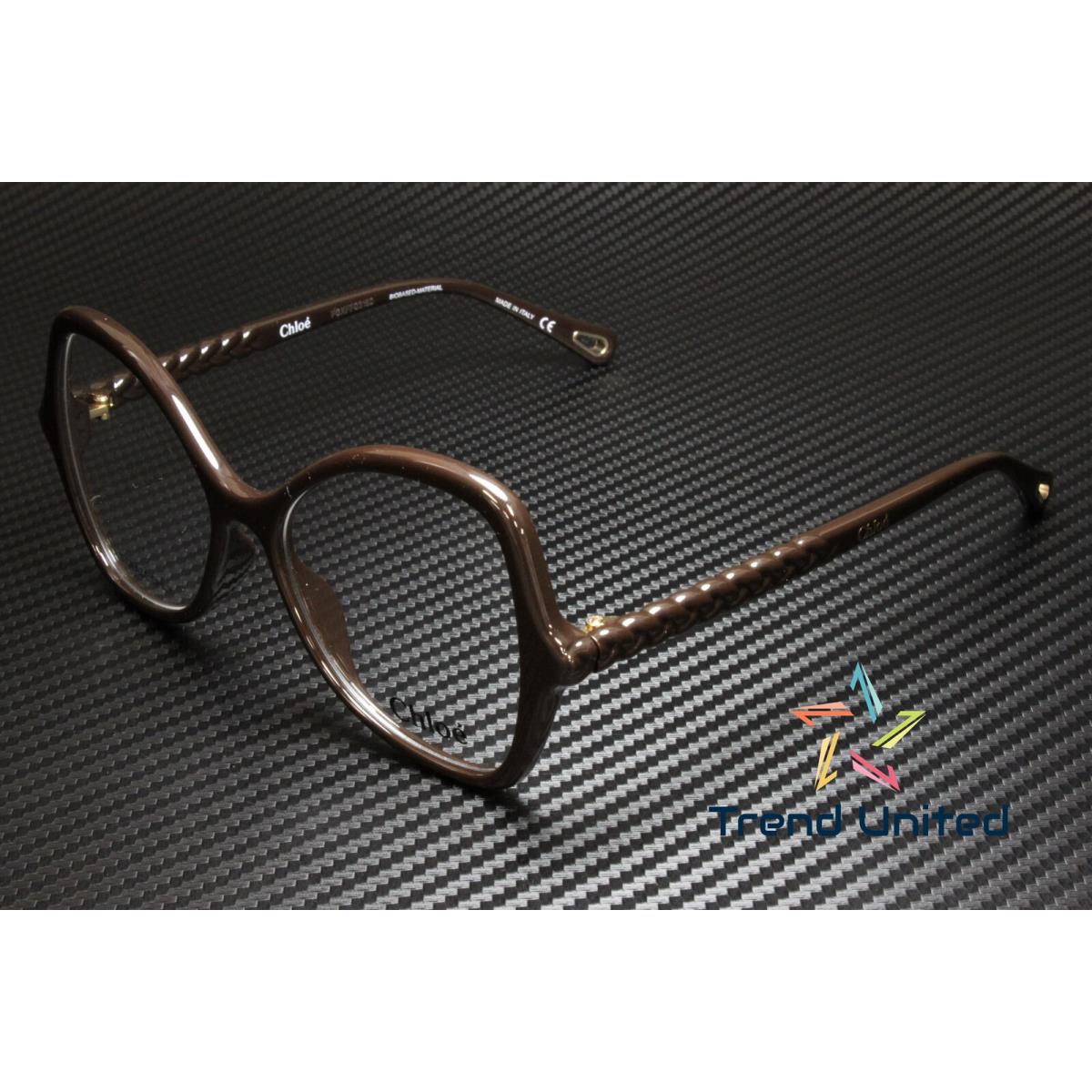 Chloe CH0004O 004 Cat Eye Brown Shiny Demo Lens 52 mm Women`s Eyeglasses