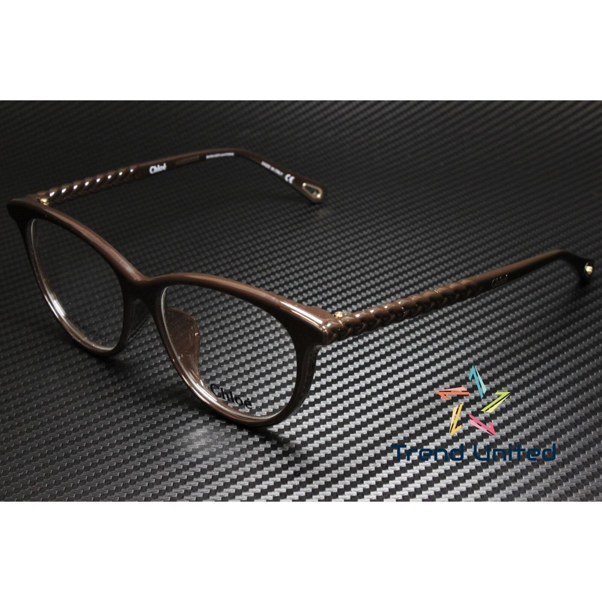 Chloe CH0005OA 003 Cat Eye Brown Shiny Demo Lens 52 mm Women`s Eyeglasses