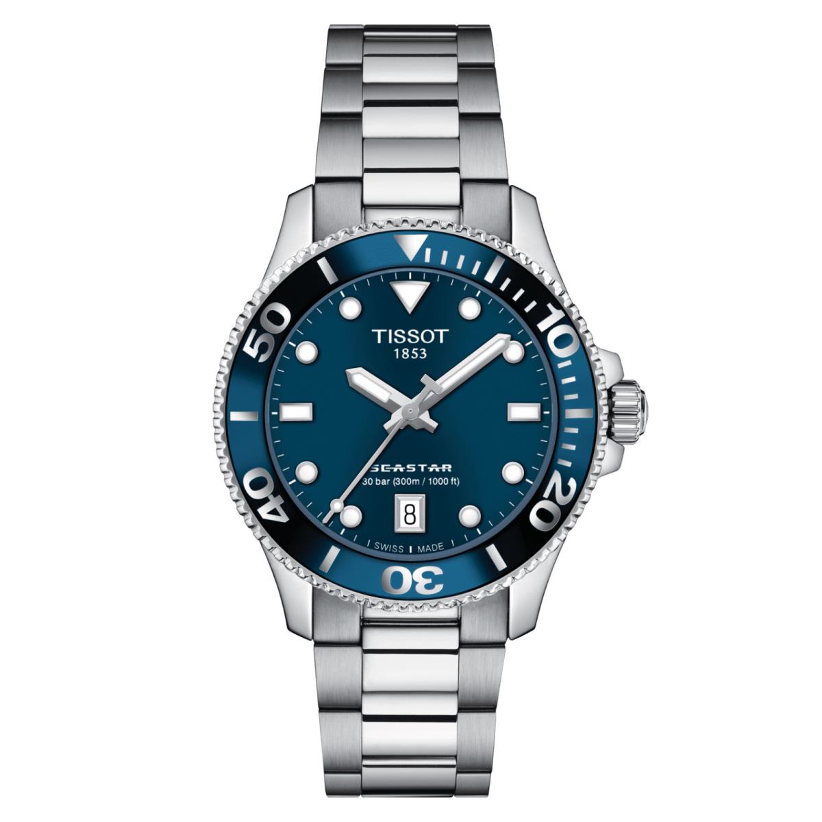 Tissot T1202101104100 Seastar 1000 36MM Quartz Blue Dial T120.210.11.041.00