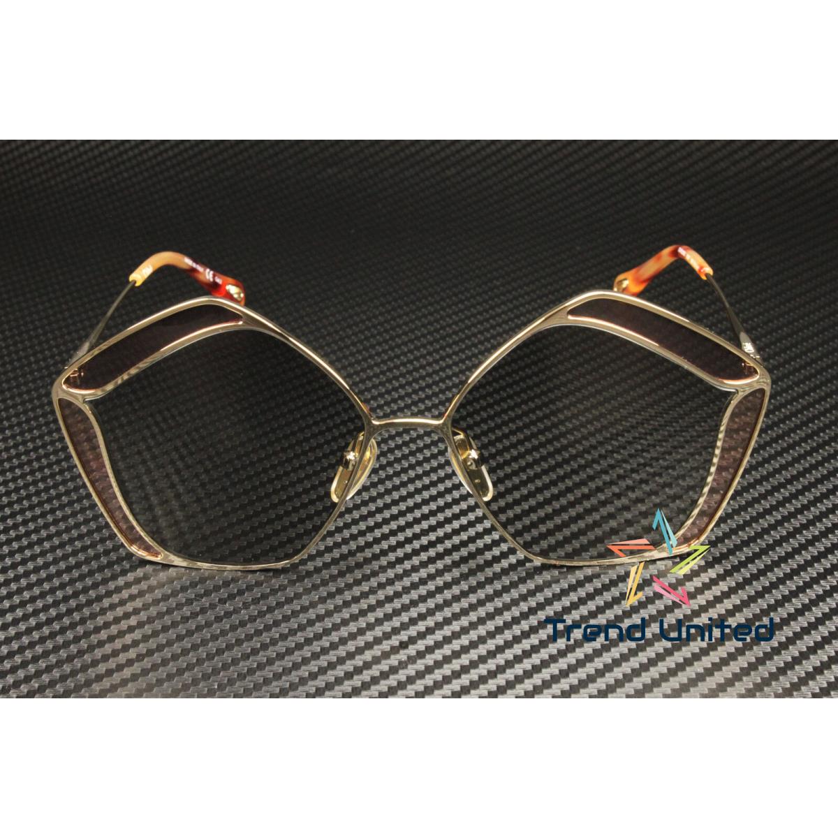 Chloe CH0026S 002 Round Gold Shiny Grey 59 mm Women`s Sunglasses