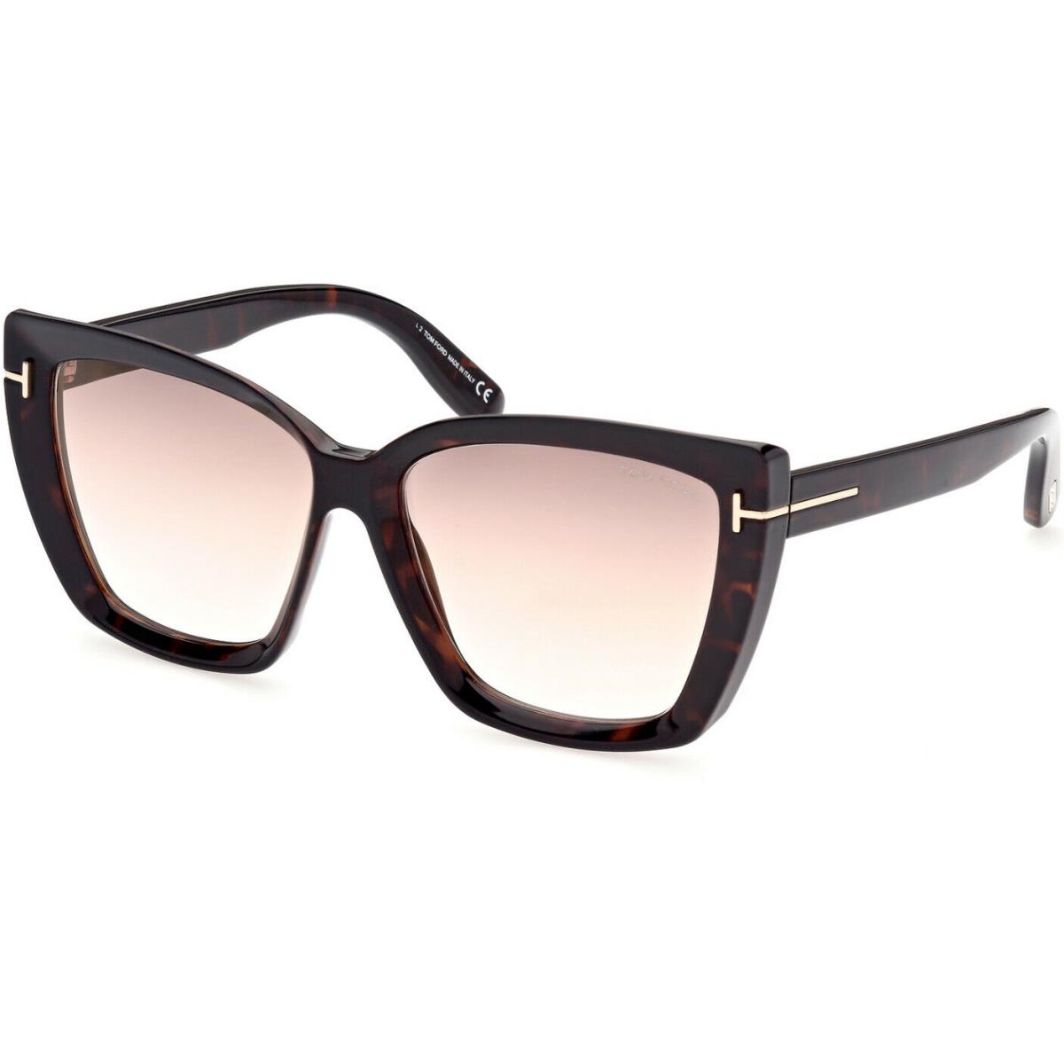 Tom Ford FT0920 Scarlet-02 52G Shiny Havana Gradient/brown Mirrored Sunglasses