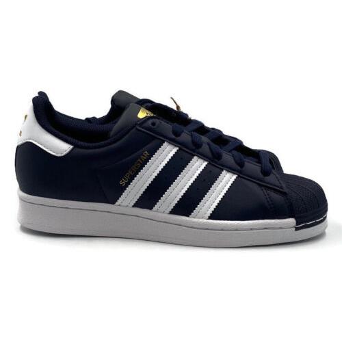 Adidas Superstar Mens Sz 5.5 Causal Shoe Blue White Athletic Trainer Sneaker - Blue White