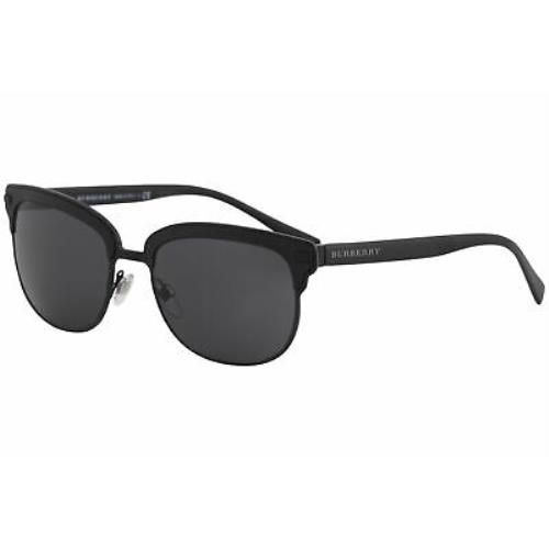 Burberry BE4232 BE/4232 3464/87 Black Rubber/matte Black Square Sunglasses 56mm