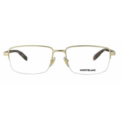 Montblanc Eyeglasses Frames MB0020O 006 Tortoise Gold Rectangular 58-17-150