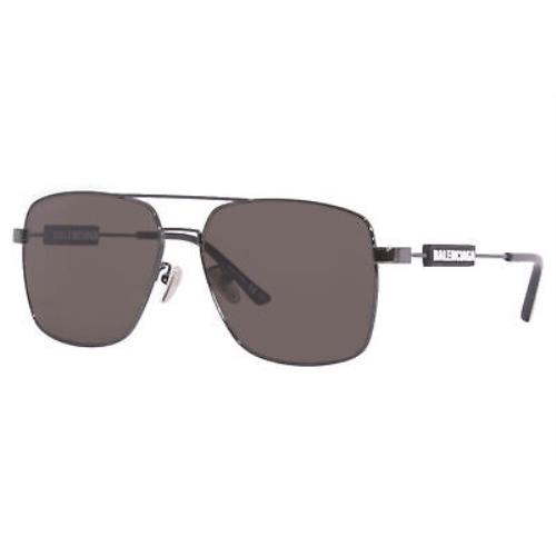 Balenciaga BB0116SA 001 Sunglasses Men`s Grey/grey Lenses Square Shape 59-mm - Frame: Gray, Lens: Gray