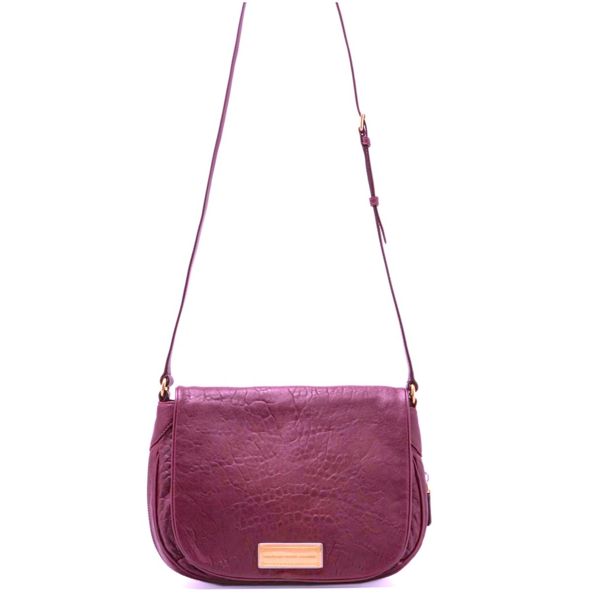 Marc Jacobs Washed Up The Nash Pink Fuchsia Leather Messenger Crossbody Bag