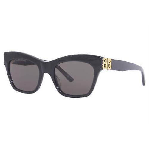Balenciaga BB0132S 001 Sunglasses Women`s Black/gold/grey Butterfly Shape 53-mm