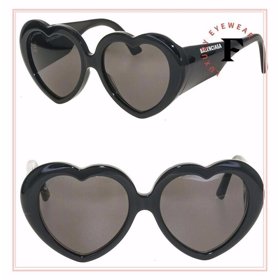 Balenciaga Susi Heart 0043 Black Bold Unisex Sunglasses BB0043S Logo