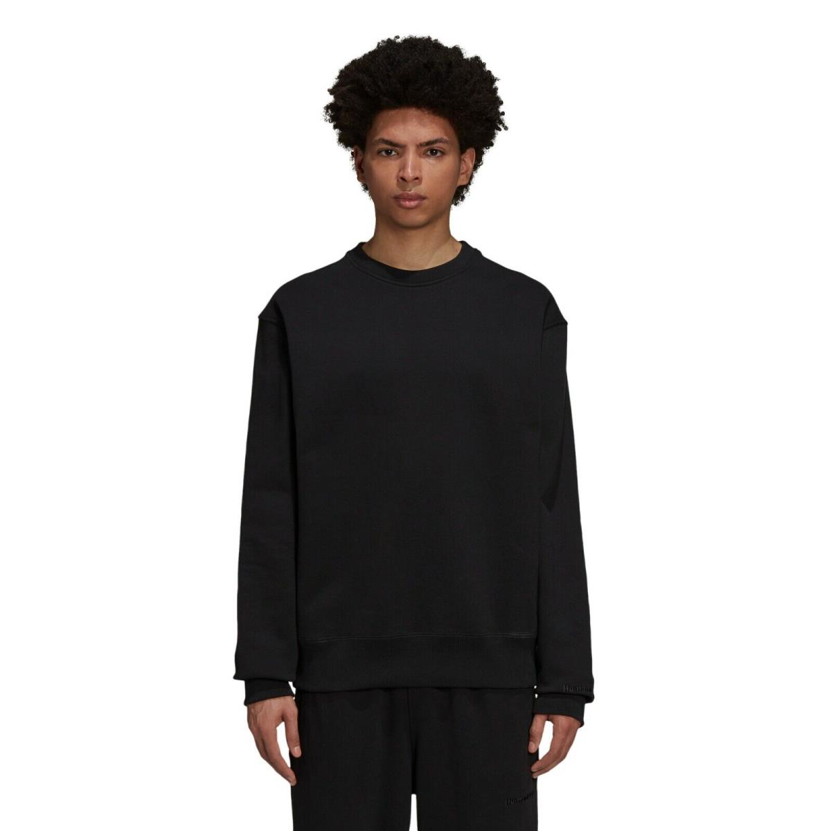 Adidas Pharrell Williams Basics Crew Sweatshirt Black Men`s Apparel H58314