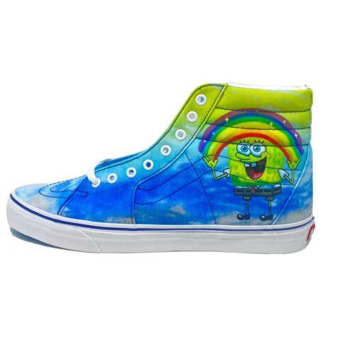 Vans Sk8 Hi Spongebob Men`s 12 Imaginaaation Rainbow Skate Shoes High Tops