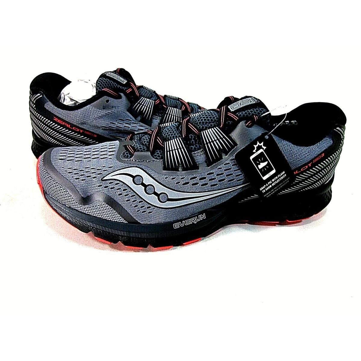 Saucony Zealot Iso 3 Reflex Grey/black/coral Women`s Running Shoes US Size 5