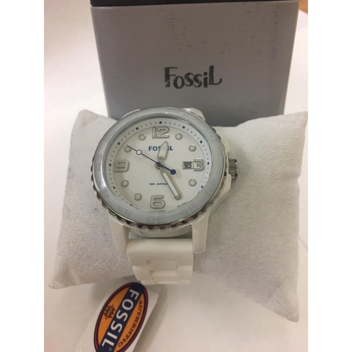 Fossil watch  - White Dial, White Band, White Bezel 4