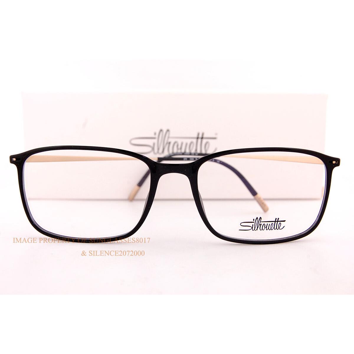 Silhouette Eyeglass Frames Illusion Lite 2930 9030 Black Shiny 56mm