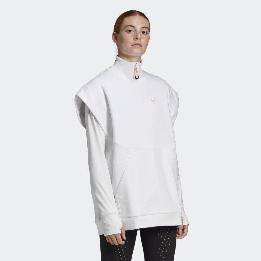 Adidas Stella Mccartney Women`s Muscle Sleeveless Sweatshirt White M FU0724