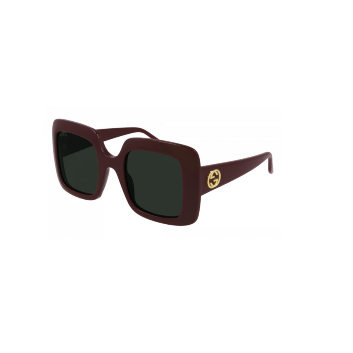 Gucci GG0896S 003 Red / Green Square Women`s Sunglasses - Red Frame, Green Lens