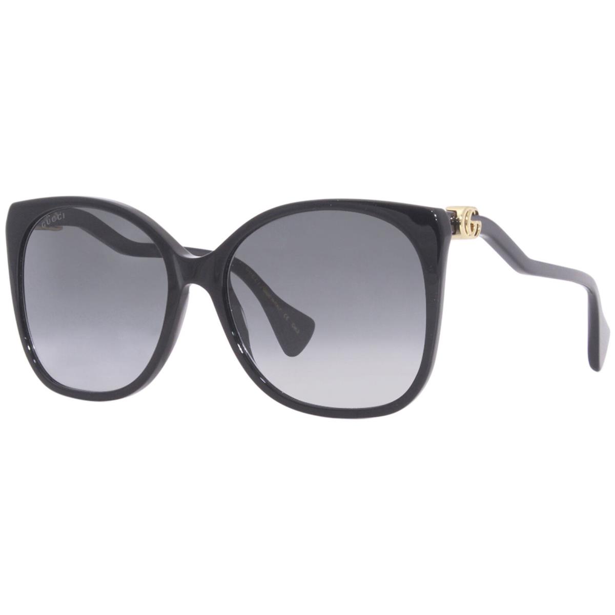 Gucci GG1010S 001 Sunglasses Women`s Black/grey Gradient Lens Square Shape 60mm