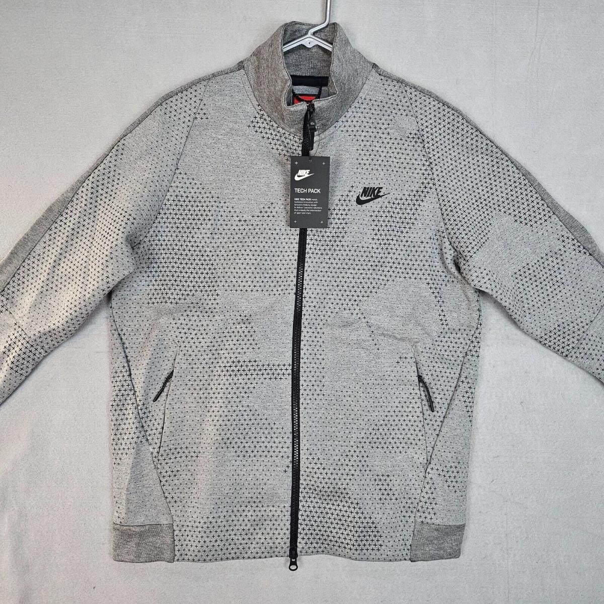 Nike Tech Pack Fleece Jacket Mens Medium Grey Black Full Zip 886172-091