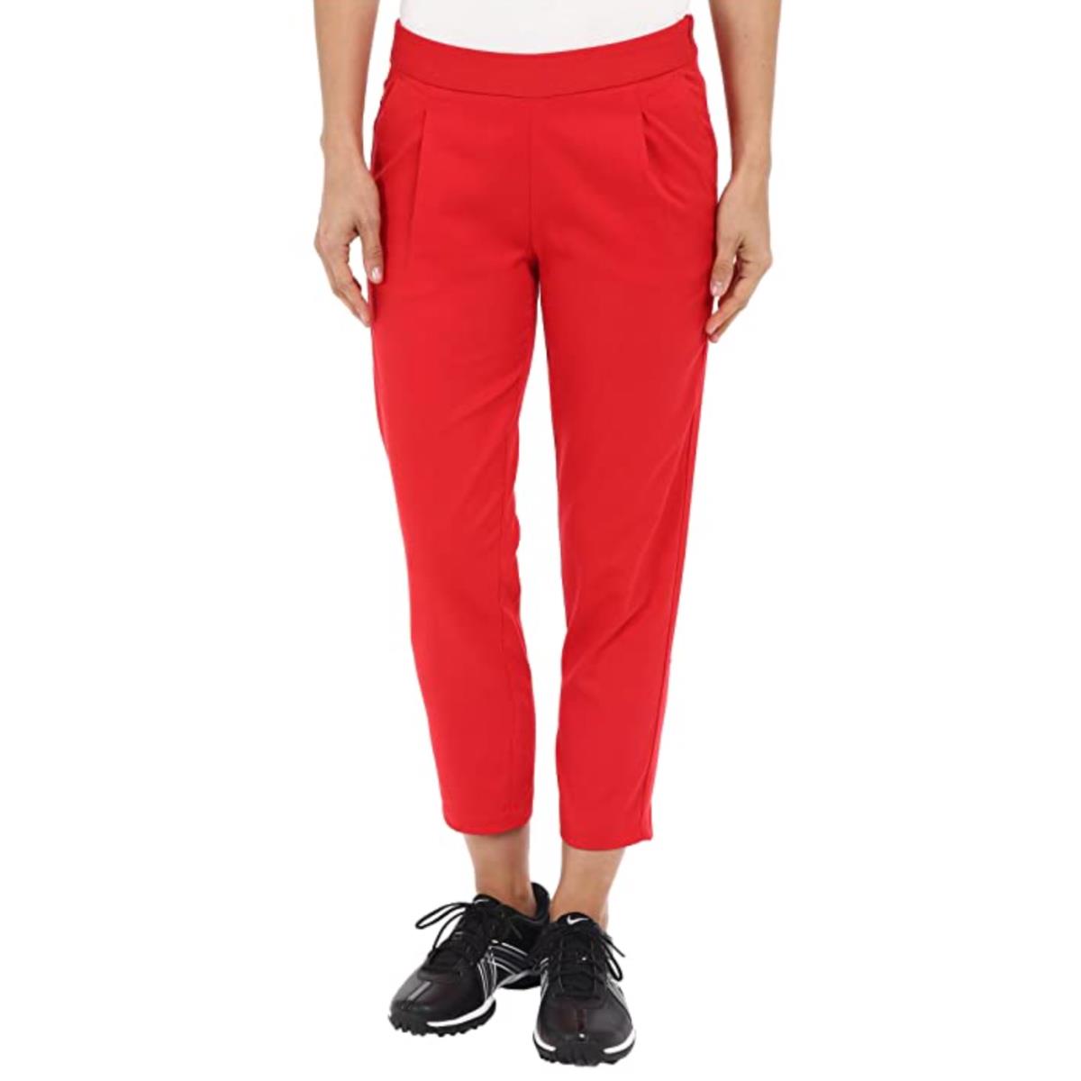 Nike Golf 35727 Womens Red Majors Slim Solid Pants Size Medium/8