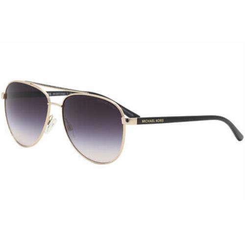 Michael Kors Women`s Hvar MK5007 MK/5007 109936 Rose Gold Pilot Sunglasses 59mm - Gold Frame, Gray Lens