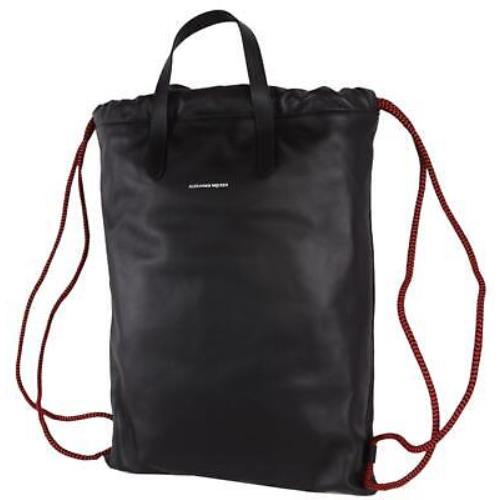 Alexander Mcqueen 532206 Large Black Leather Backpack Tote Bag Purse