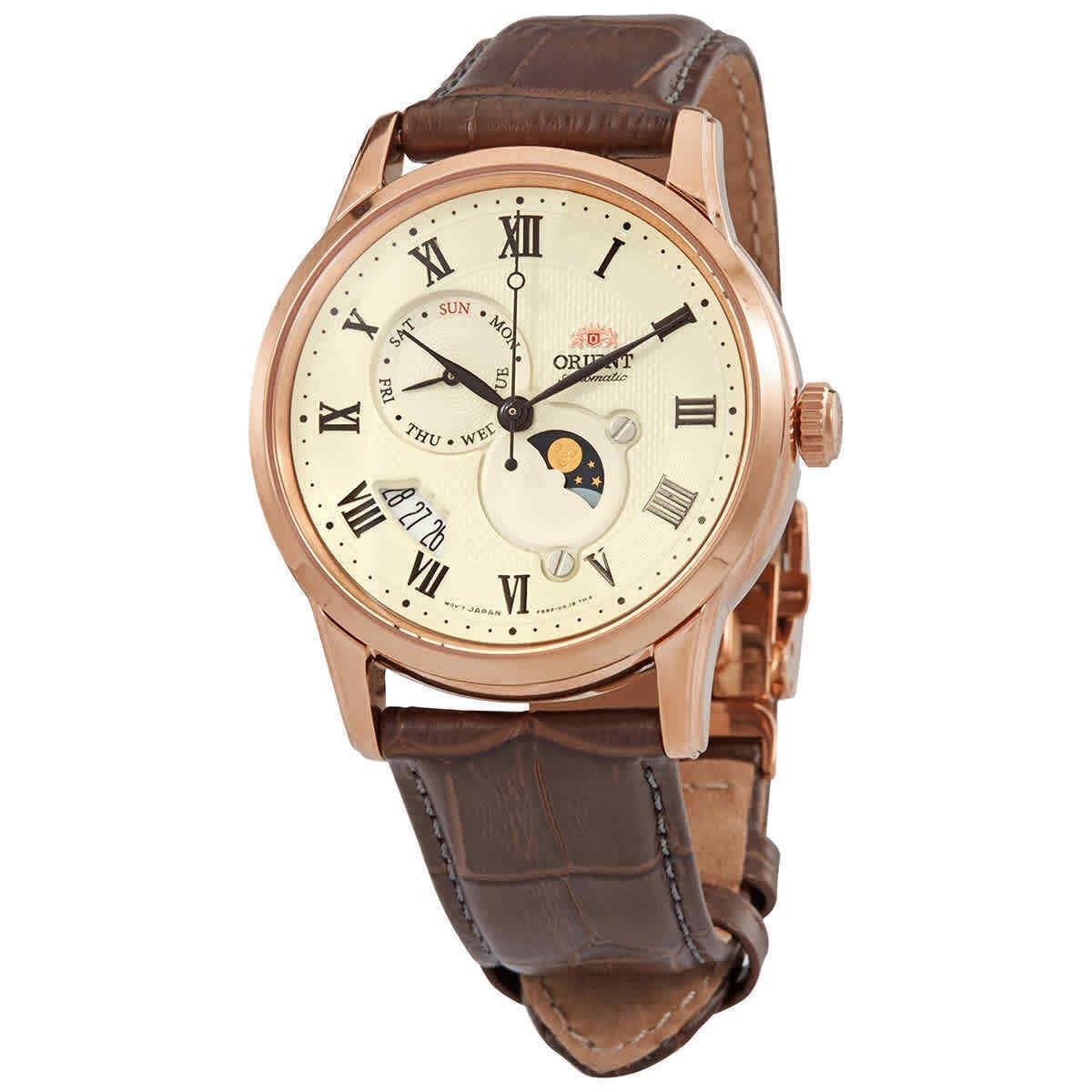 Orient Sun and Moon Automatic Champagne Dial Men`s Watch RA-AK0007S10B